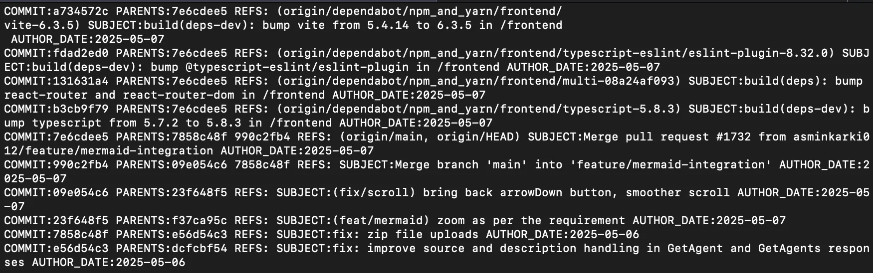 git log DocsGPT for the past 2 days